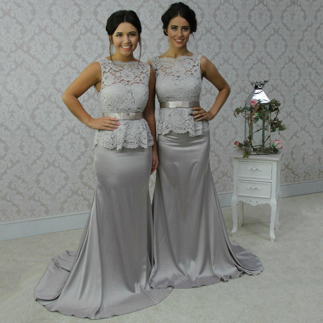 silver bridesmaid robes